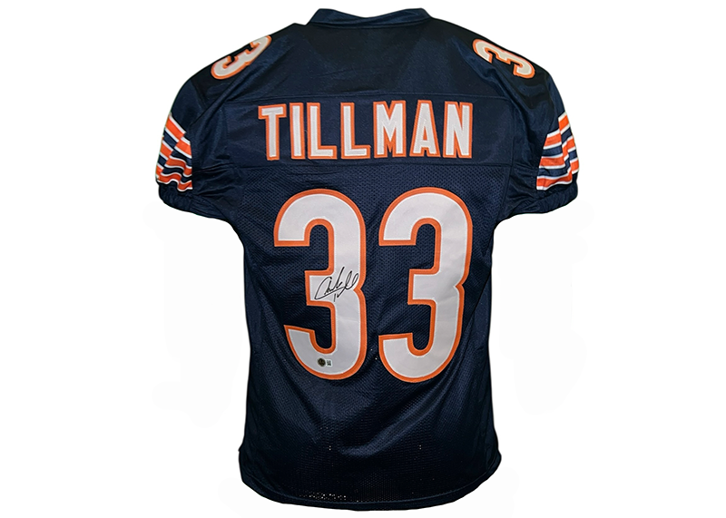 Charles Tillman Signed Chicago Blue Football Game Cut Jersey Beckett