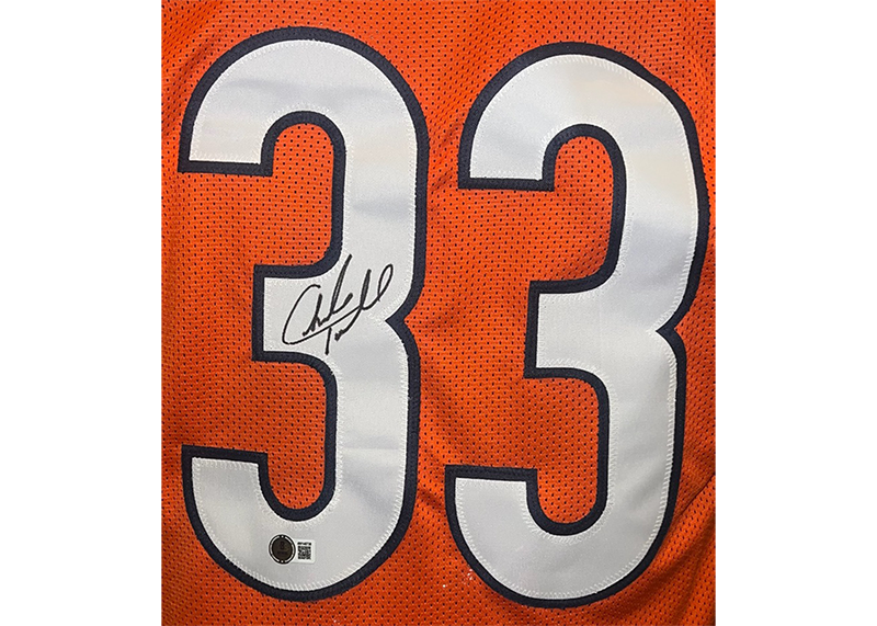 Charles Tillman Signed Chicago Orange Football Game Cut Jersey Beckett
