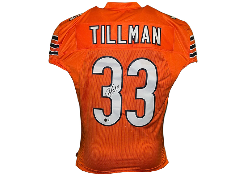 Charles Tillman Signed Chicago Orange Football Game Cut Jersey Beckett