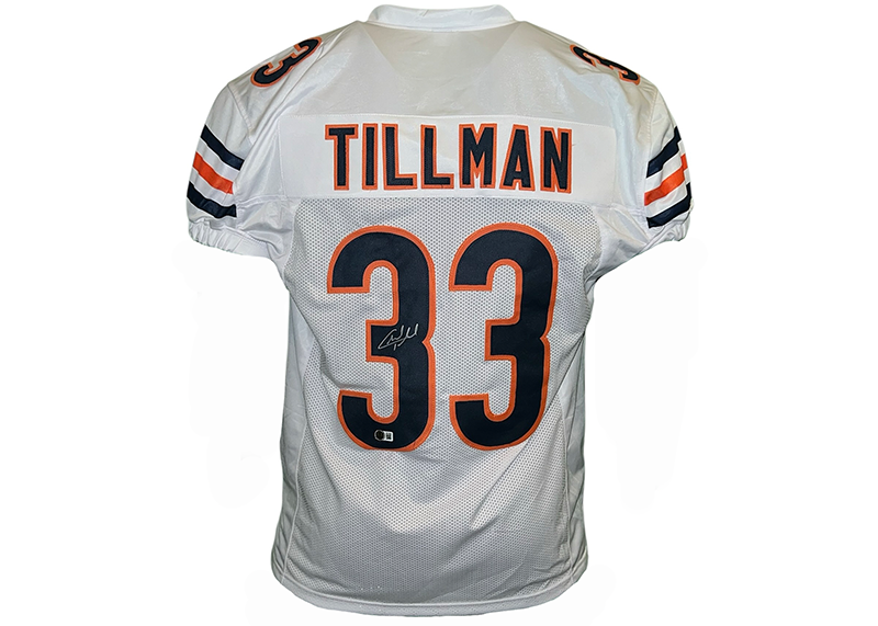 Charles Tillman Signed Chicago White Football Game Cut Jersey Beckett