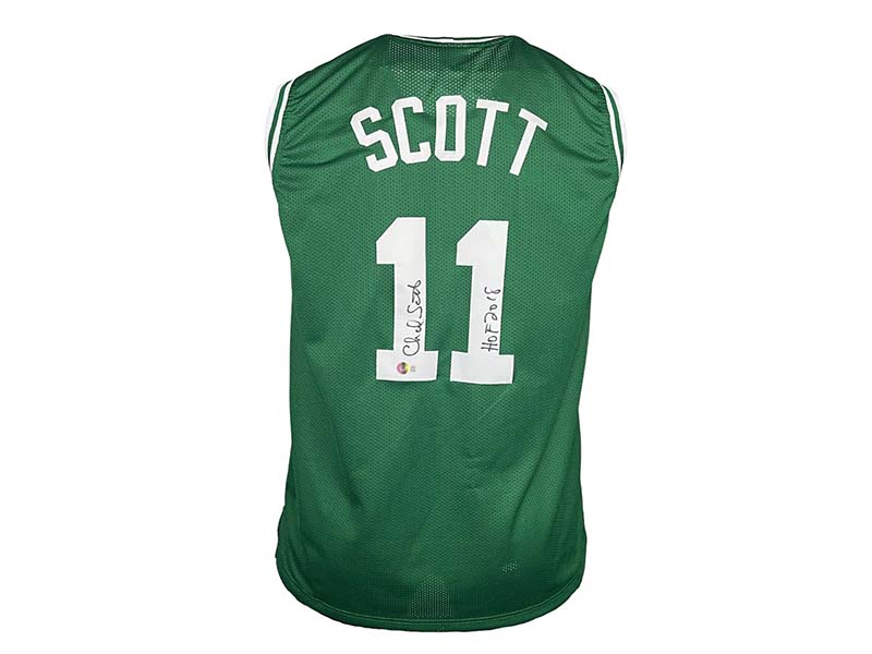Charlie Scott Signed HOF 18 Inscription Boston Green Custom Basketball Jersey (Beckett)