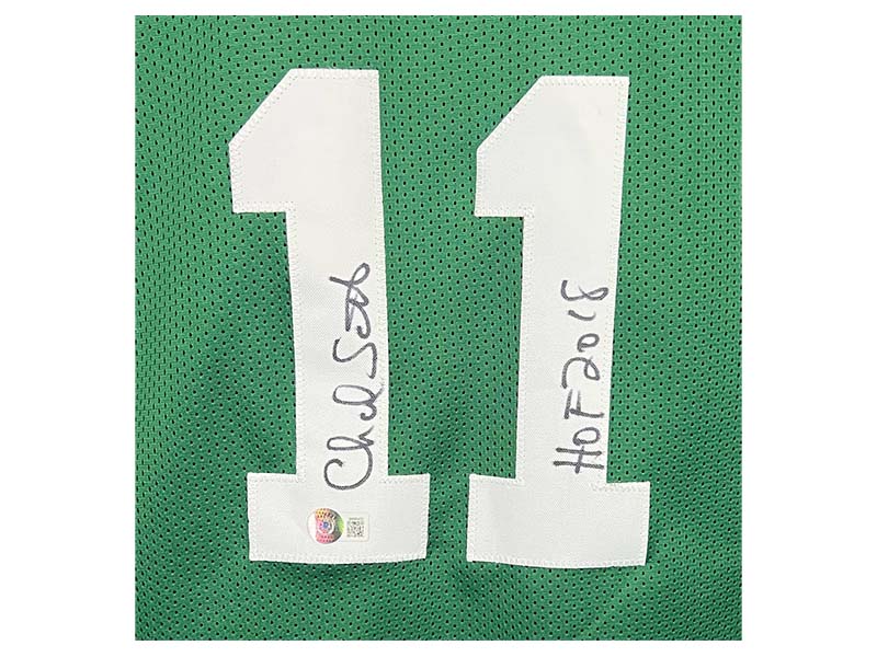 Charlie Scott Signed HOF 18 Inscription Boston Green Custom Basketball Jersey (Beckett)