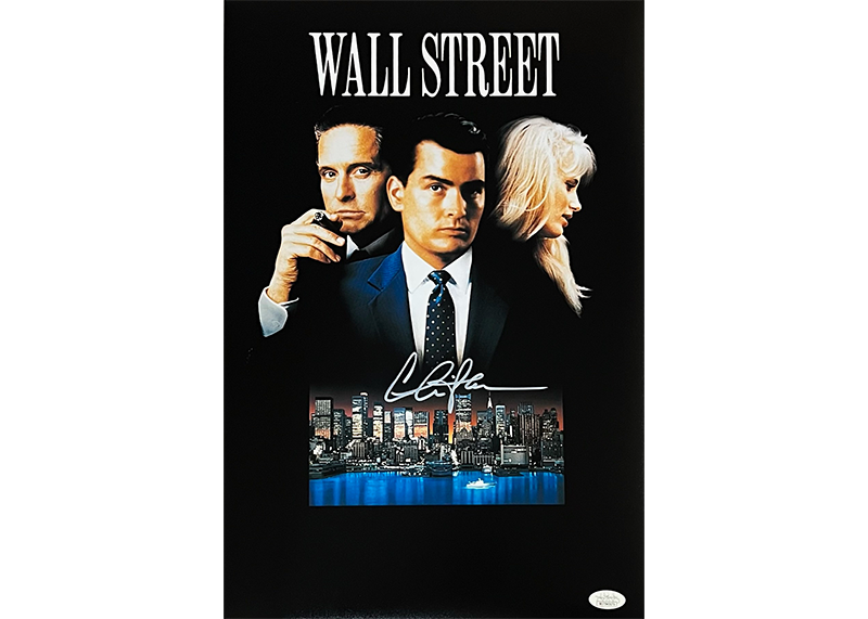 Charlie Sheen ( Bud Fox ) Wall Street Movie Autographed 8x10 Photo JSA