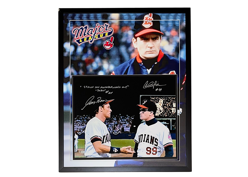 Charlie Sheen & Corbin Bernsen Signed Major League Photo LED Frame Beckett