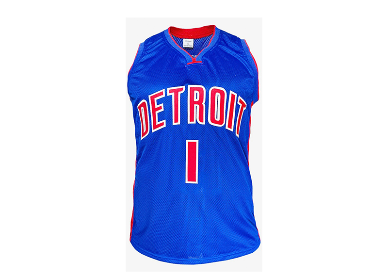Chauncey Billups Signed Detroit Blue Basketball Jersey Beckett