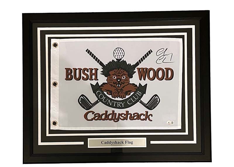 Chevy Chase Caddyshack Autographed Framed Bushwood 27x19 Pin Flag