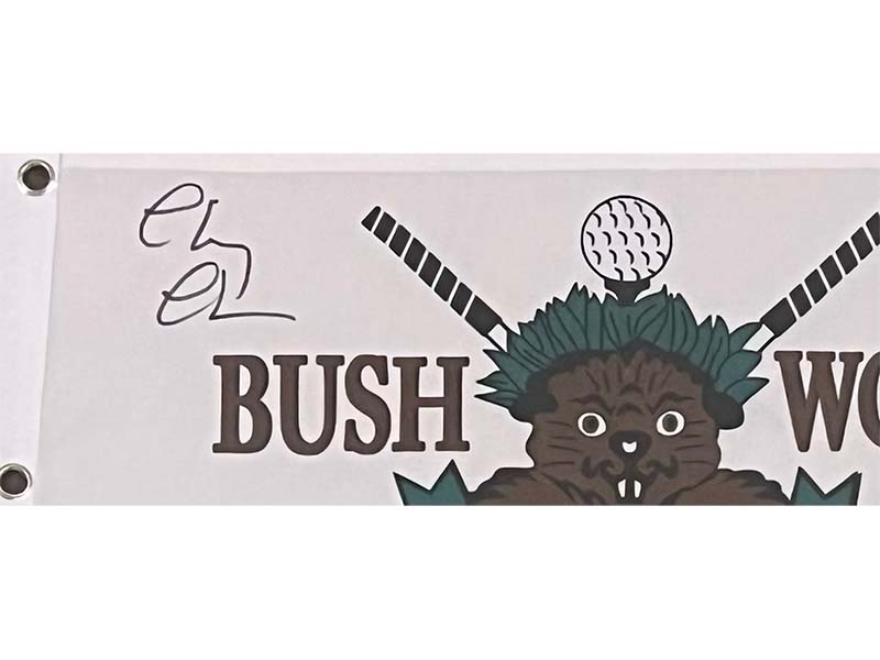 Chevy Chase Caddyshack Autographed Framed Bushwood 27x19 Pin Flag Beckett