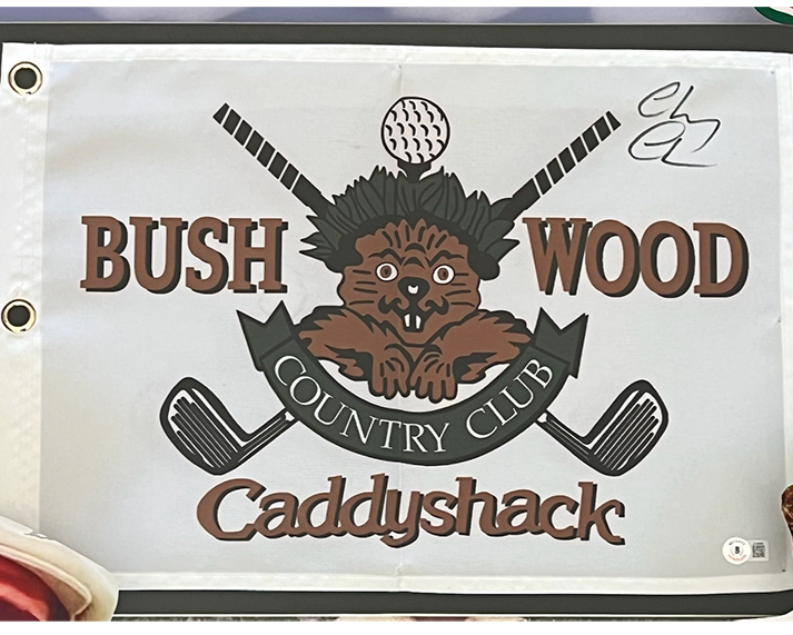 Chevy Chase Caddyshack Signed 3D With LED Lights Framed Bushwood 29x29 Flag Beckett