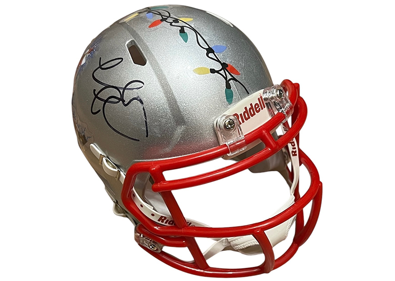 Chevy Chase Christmas Vacation Signed Gray Speed Mini Helmet JSA