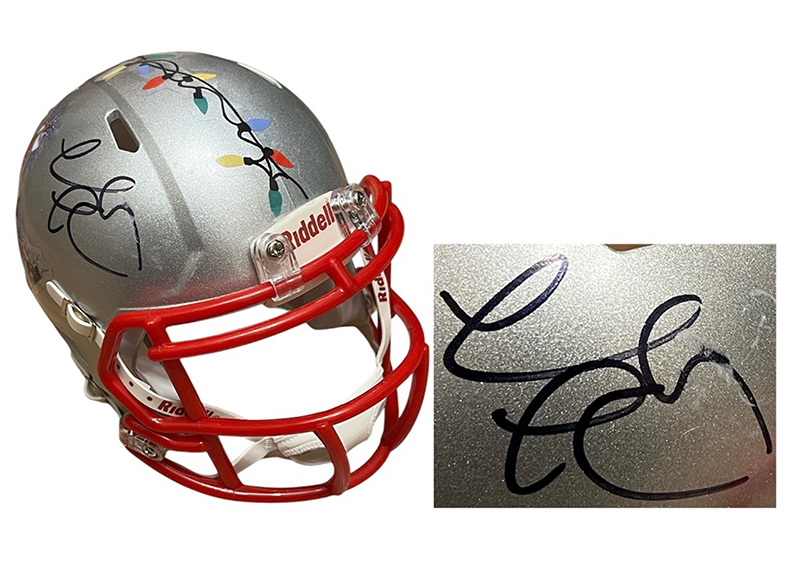 Chevy Chase Christmas Vacation Signed Gray Speed Mini Helmet JSA