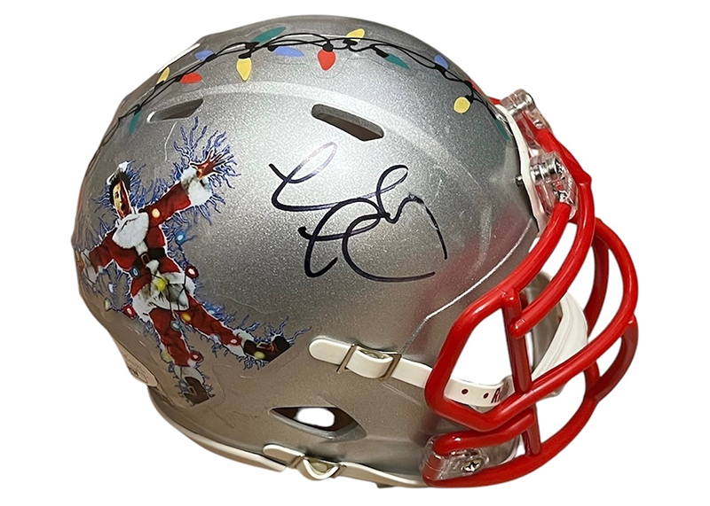 Chevy Chase Christmas Vacation Signed Gray Speed Mini Helmet JSA