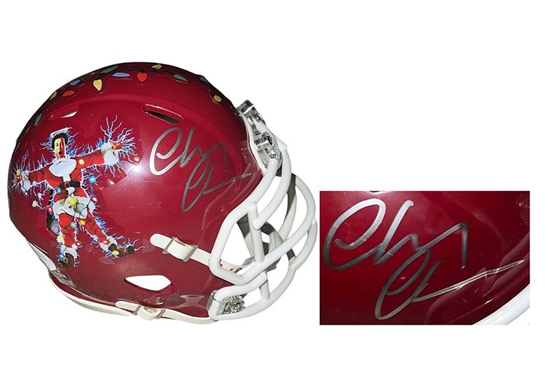 Chevy Chase Christmas Vacation Signed Maroon Speed Mini Helmet JSA