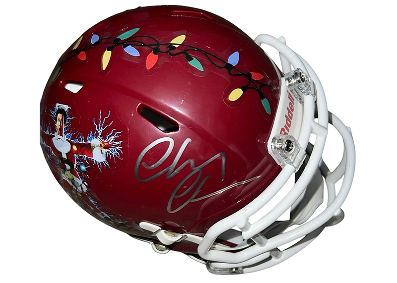 Chevy Chase Christmas Vacation Signed Maroon Speed Mini Helmet JSA