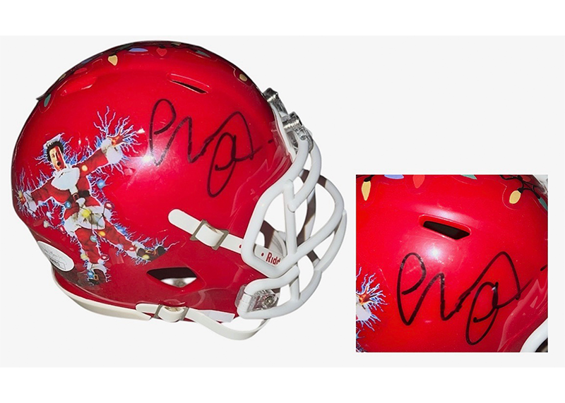 Chevy Chase Christmas Vacation Signed Red Speed Mini Helmet JSA