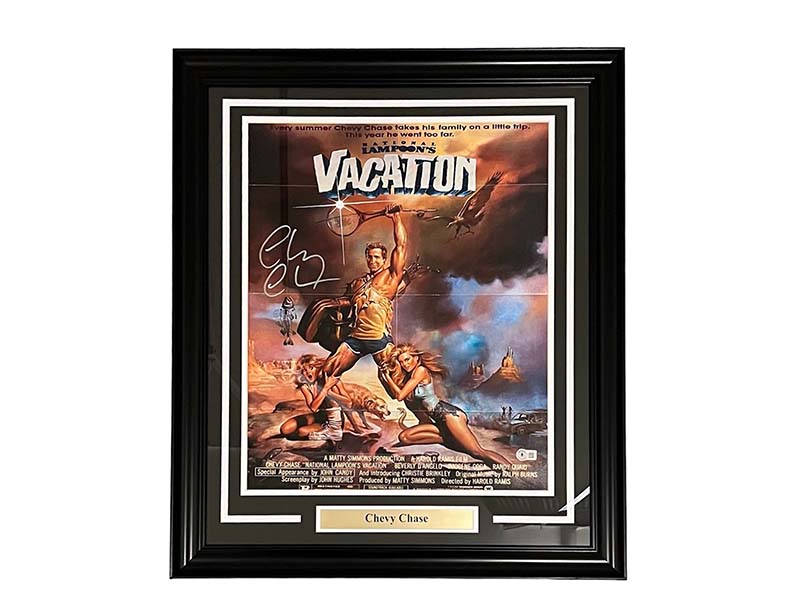 Chevy Chase Signed 16x20 National Lampoon's Vacation Framed Photo Beckett