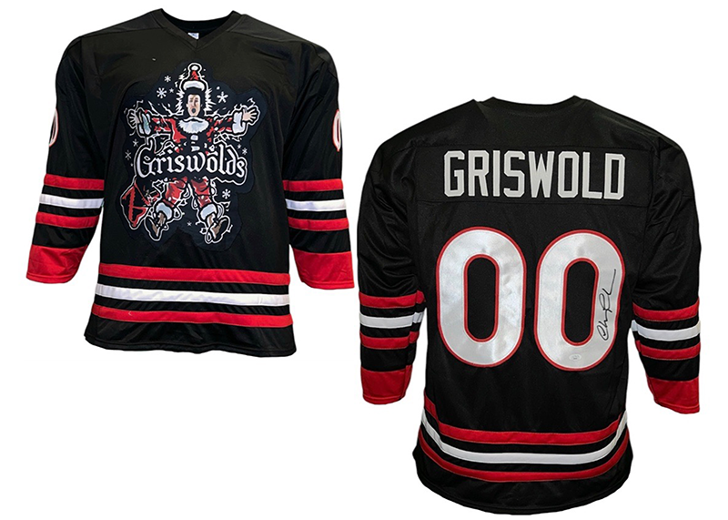 Chevy Chase Signed Black Griswold Lampoons Christmas Vacation Jersey JSA