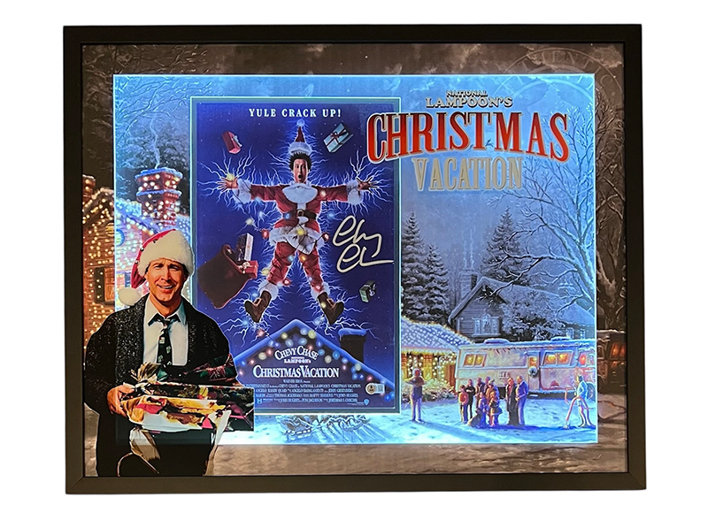 Chevy Chase Signed Christmas Vacation 16x20 LED Framed Photo 31.5x25.5