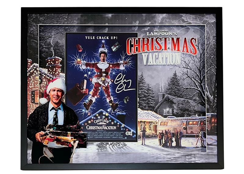 Chevy Chase Signed Christmas Vacation 16x20 LED Framed Photo 31.5x25.5