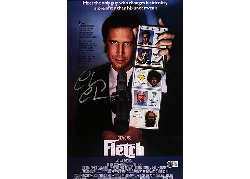 Chevy Chase Signed Fletch 11x17 Movie Poster Beckett