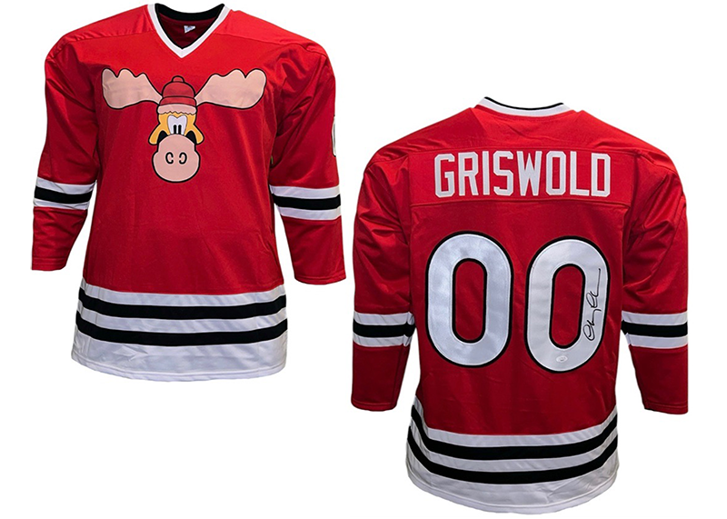 Chevy Chase Signed Red Custom Griswold Lampoons Christmas Vacation Jersey JSA