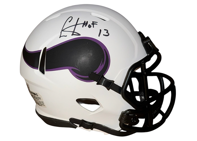 Chris Carter Signed Minnesota Vikings Lunar Mini Helmet Beckett