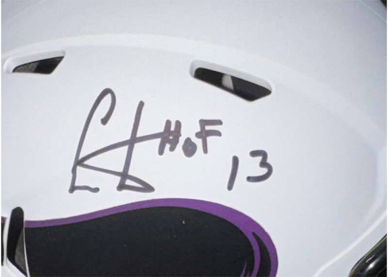 Chris Carter Signed Minnesota Vikings Lunar Mini Helmet Beckett