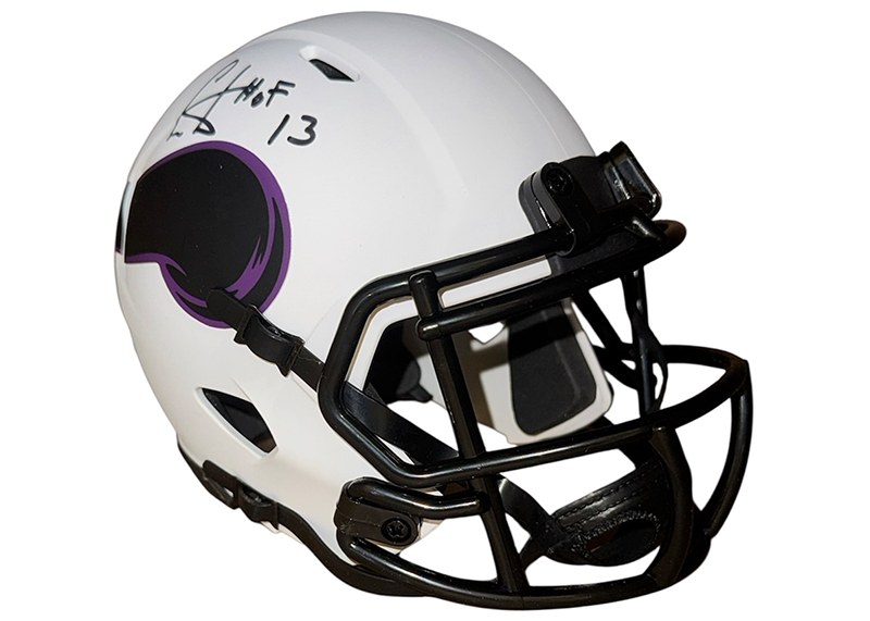 Chris Carter Signed Minnesota Vikings Lunar Mini Helmet Beckett