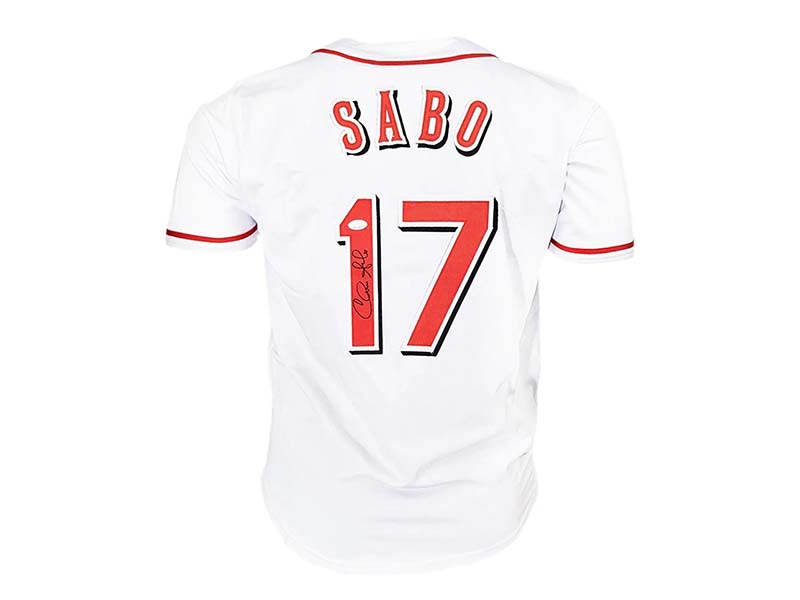 Chris Sabo Signed Cincinnati White Custom Baseball Jersey (JSA)