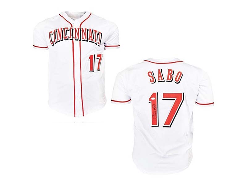 Chris Sabo Signed Cincinnati White Custom Baseball Jersey (JSA)