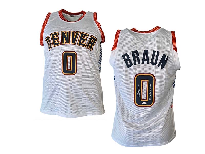 Christian Braun Signed Custom basketball Jersey Insc "23 NBA Champs" (JSA)