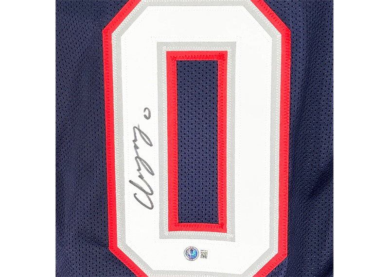 Christian Gonzalez Signed New England Blue Football Jersey Beckett