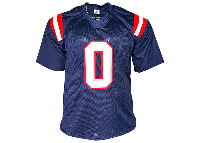 Christian Gonzalez Signed New England Blue Football Jersey Beckett