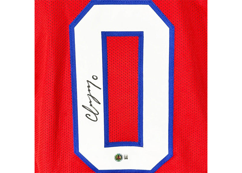 Christian Gonzalez Signed New England Red Football Jersey Beckett