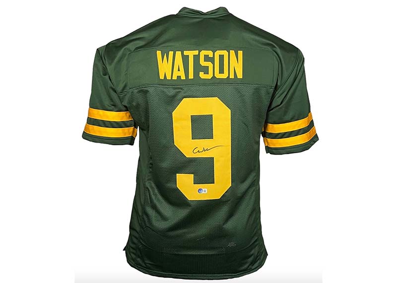 Christian Watson Signed Green Bay Green Football Jersey (Beckett)