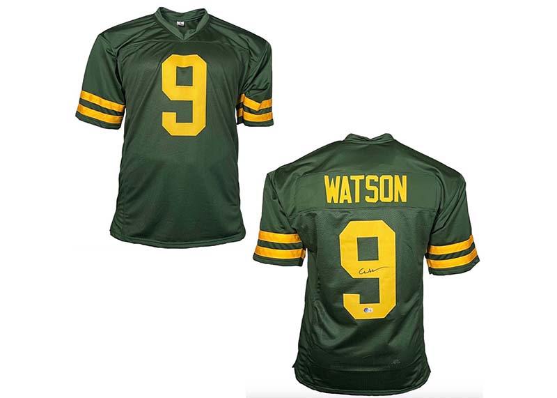 Christian Watson Signed Green Bay Green Football Jersey (Beckett)