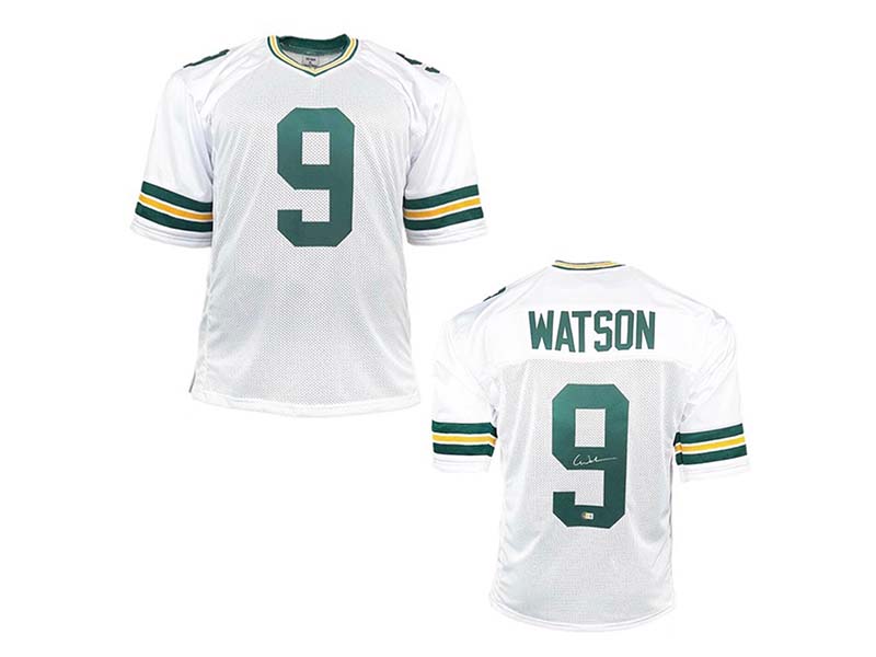 Christian Watson Signed Custom White Football Jersey (Beckett)