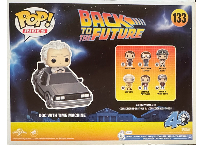 Christopher Lloyd Signed Back to the Future Doc with Time Machine Funko Pop #133 JSA