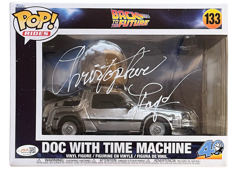 Christopher Lloyd Signed Back to the Future Doc with Time Machine Funko Pop #133 JSA