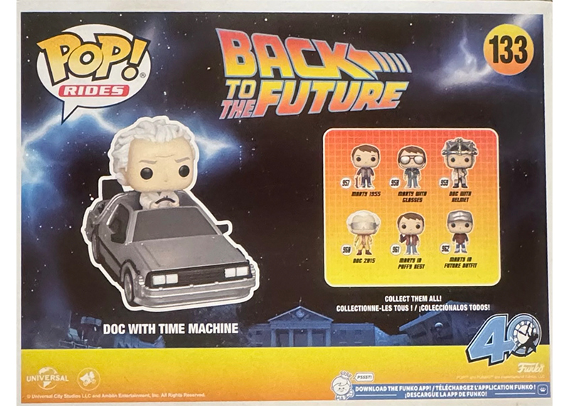 Christopher Lloyd Signed Back to the Future Doc with Time Machine Funko Pop #133 JSA