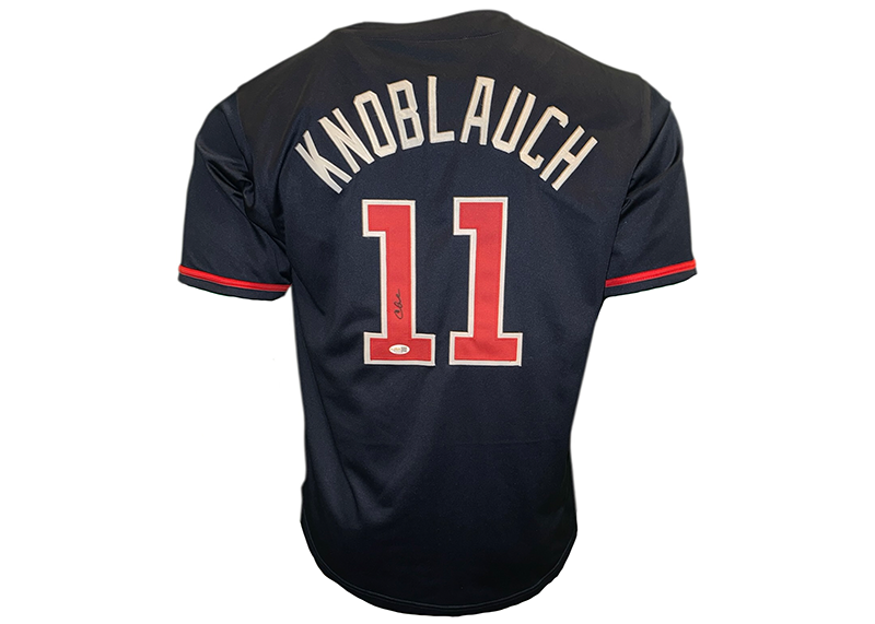 Chuck Knoblauch Signed Minnesota Blue Baseball Jersey JSA