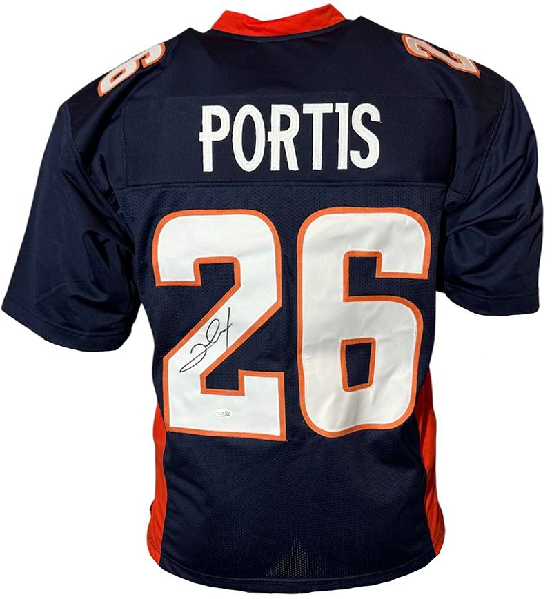 Clinton Portis Signed Denver Blue Football Jersey JSA