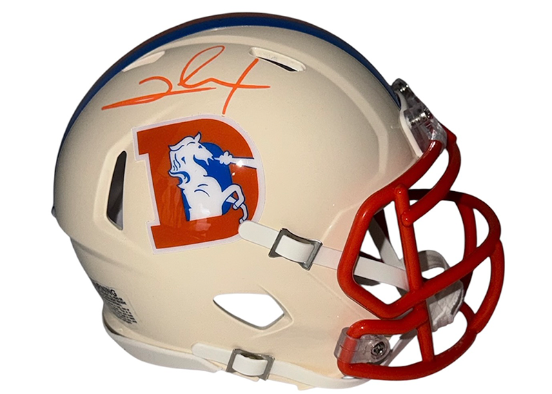 Clinton Portis Signed Denver Broncos Retro Mini Helmet JSA