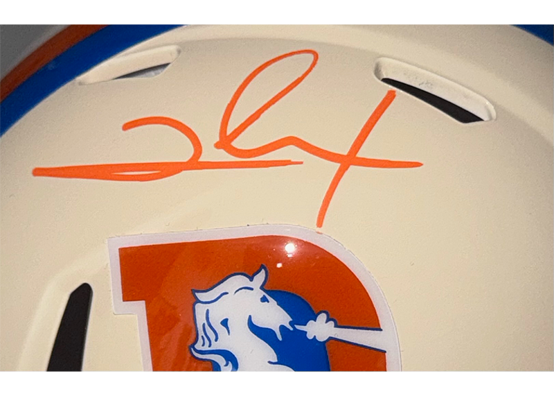 Clinton Portis Signed Denver Broncos Retro Mini Helmet JSA