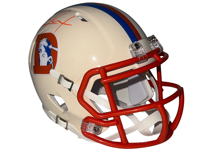 Clinton Portis Signed Denver Broncos Retro Mini Helmet JSA