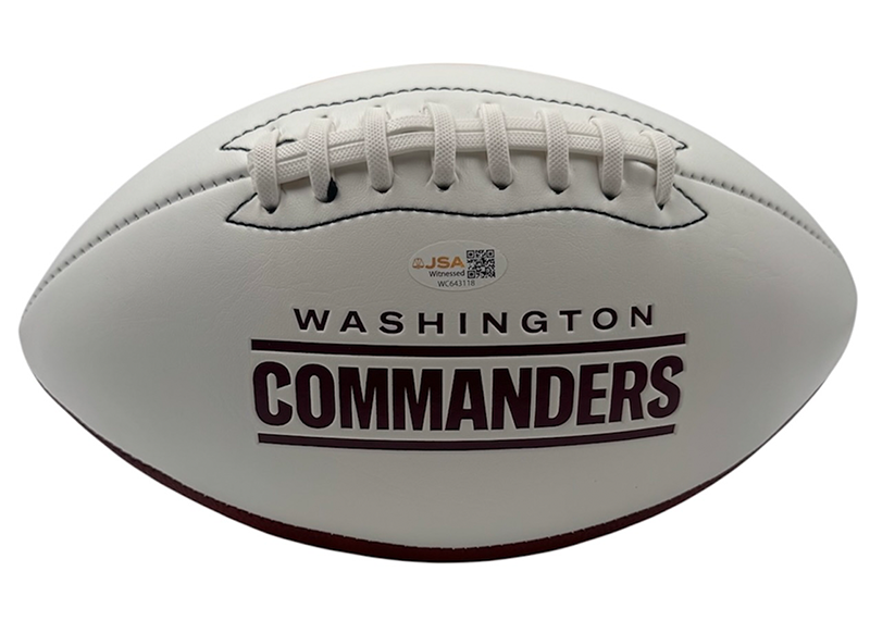 Clinton Portis Signed Washington Commanders Logo Football JSA