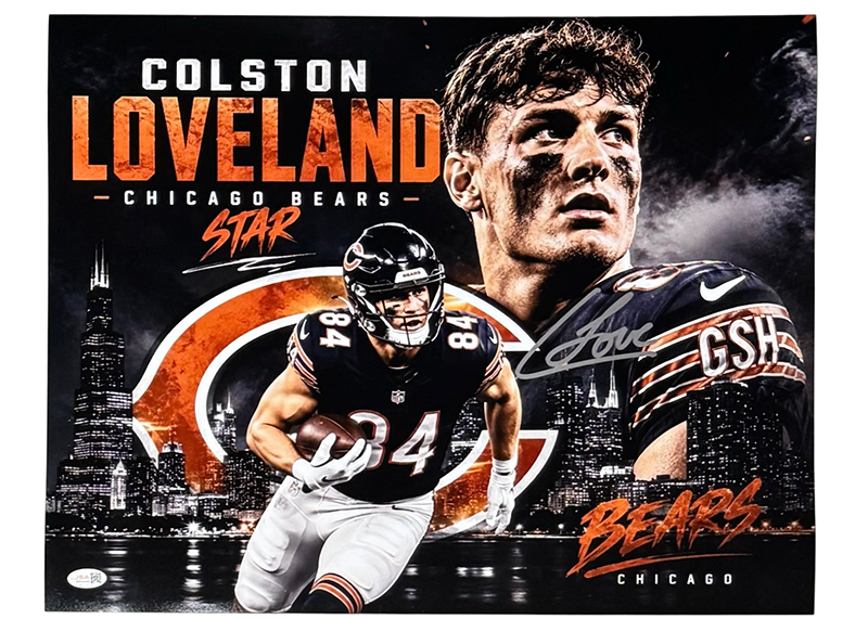 Colston Loveland Signed Chicago Bears 16x20 Photo JSA