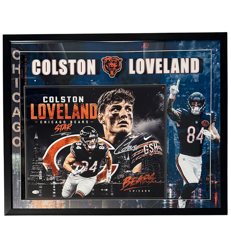 Colston Loveland Signed Chicago Bears 3D Light Up Framed 16x20 Photo JSA