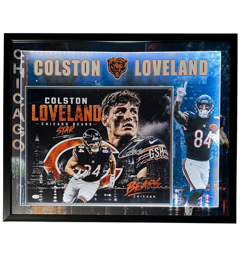 Colston Loveland Signed Chicago Bears 3D Light Up Framed 16x20 Photo JSA