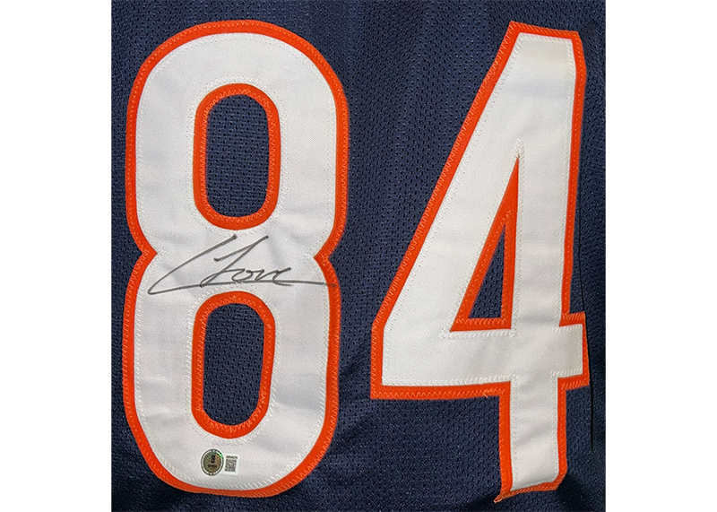Colston Loveland Signed Chicago Blue Football Jersey Beckett