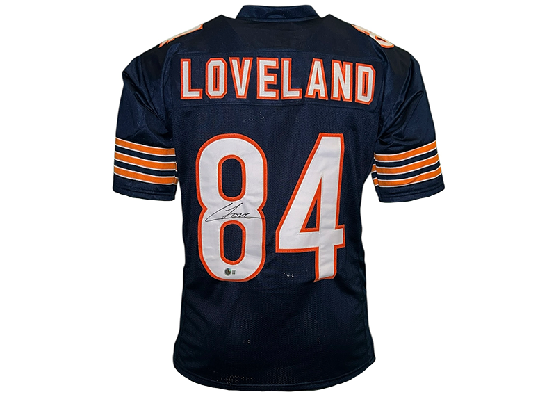 Colston Loveland Signed Chicago Blue Football Jersey Beckett